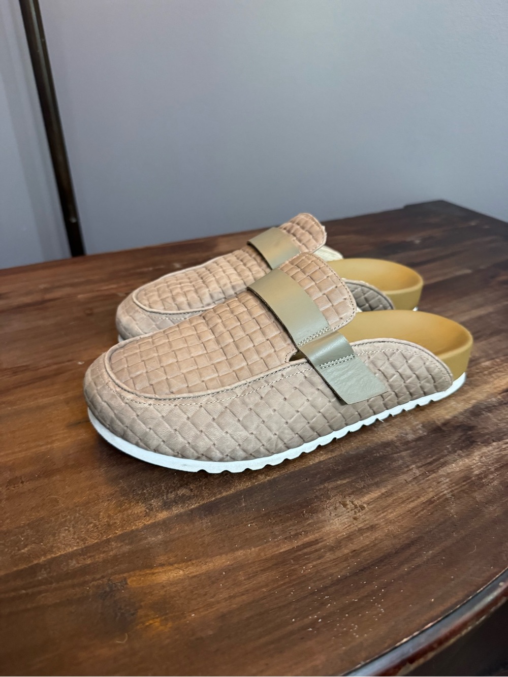 The Surgeon Men's Quilted Slip-On Mules in Beige retail $550